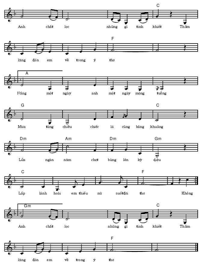 Sheet nhạc Thiếu Nữ 2